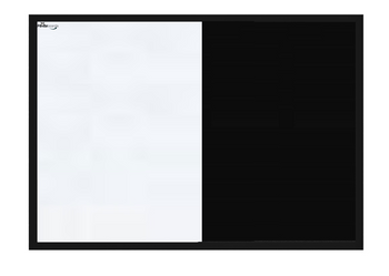 Tablica Combi: Magnetyczna - Kredowa 60x40 cm ramie drewniana lakierowana - Czarna