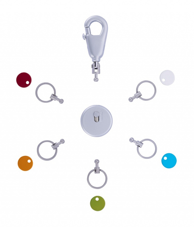 Brelok TROIKA Patent Colour, z karabińczykiem, na 5 kluczy, kolorowe znaczniki, matowy