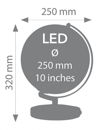 Globus TROIKA Terra Light, śr. 25cm, metalowa podstawa, czarno-srebrny