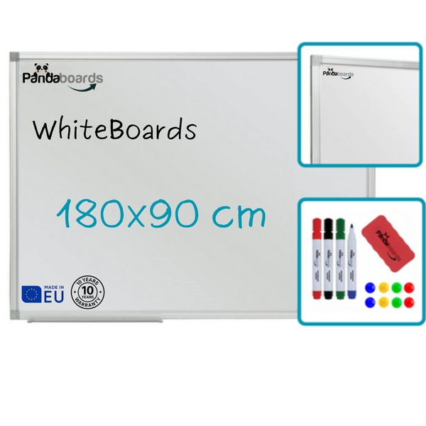 Tablica Magnetyczna Biała Suchościeralna 180x90 / 90x180 cm  w Ramie Aluminiowej WA1