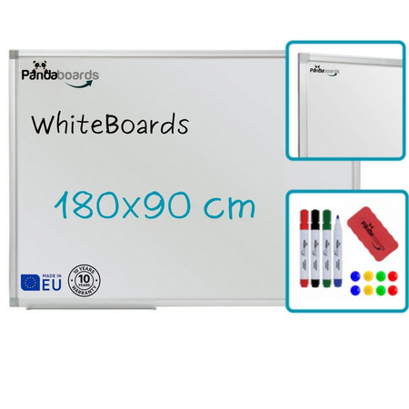 Tablica Magnetyczna Biała Suchościeralna 180x90 / 90x180 cm  w Ramie Aluminiowej WA1