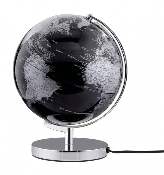 Globus TROIKA Terra Light, śr. 25cm, metalowa podstawa, czarno-srebrny