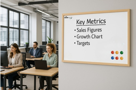 Tablica Magnetyczna Biała Suchościeralna 60x40 / 40x60 cm w Ramie Drewnianej WW1