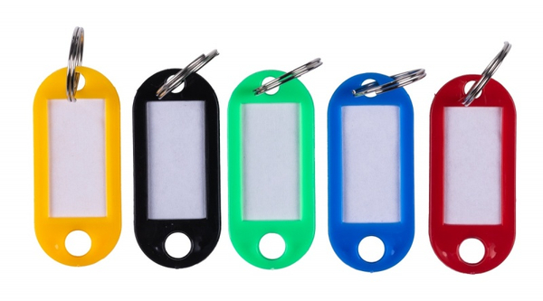 Zawieszki na klucze Q-CONNECT, 50x22mm, 100 szt., mix kolorów