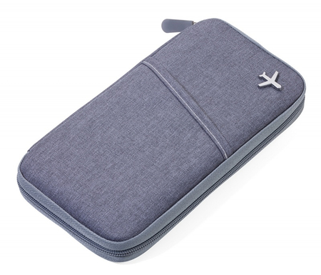Etui na dokumenty TROIKA Safe Flight, na suwak, szare