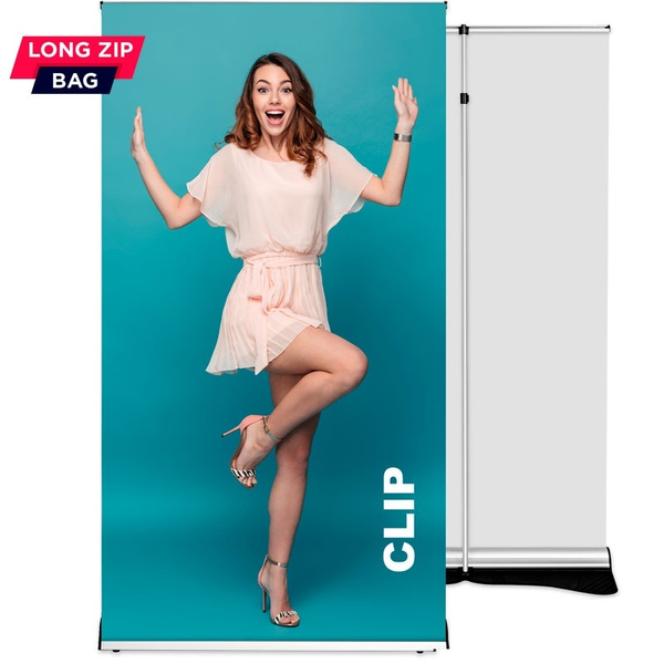 Roll up Clip 100x220 - system wymiany grafiki, teleskopowy maszt