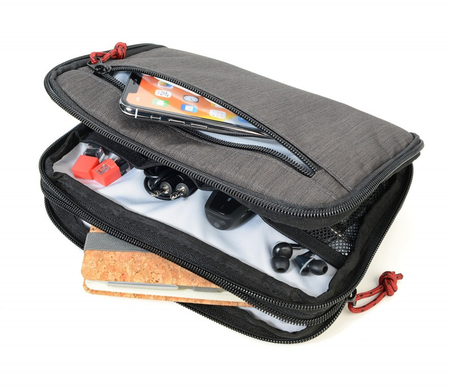 Organizer TROIKA Business Tech Pouch 2, na kable i akcesoria, szary