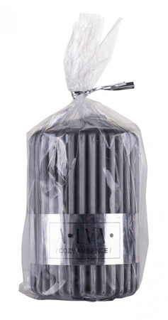 Świeca słupek ryflowana DONAU HOME Alva, 60x90mm, antracyt