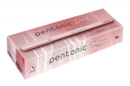 Długopis LINC Pentonic Frost, śr. kulki 0,7mm, gr. linii 0,3mm, czerwony