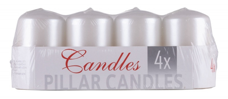 Świeca słupek DONAU HOME Adwent Lakier, 50x80mm, 4 szt., biały perła
