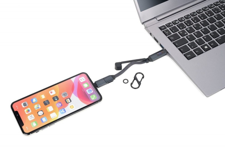 Brelok TROIKA Speedy To Go, z kablem ładującym USB-C, czarny