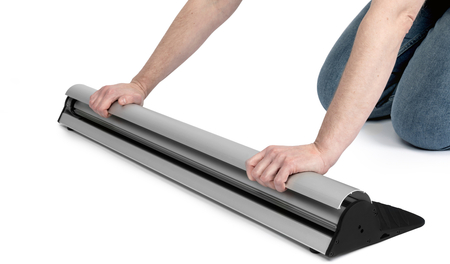 Roll up Clip 100x220 - system wymiany grafiki, teleskopowy maszt