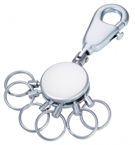 Brelok TROIKA Patent, z karabińczykiem, na 6 kluczy, srebrny mat