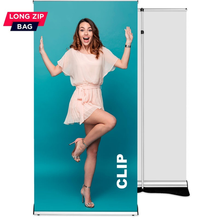 Roll up Clip 85x220 - system wymiany grafiki, teleskopowy maszt
