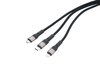 Kabel ładujący TROIKA Dreizack Pro, 1,2m, 3w1, czarny