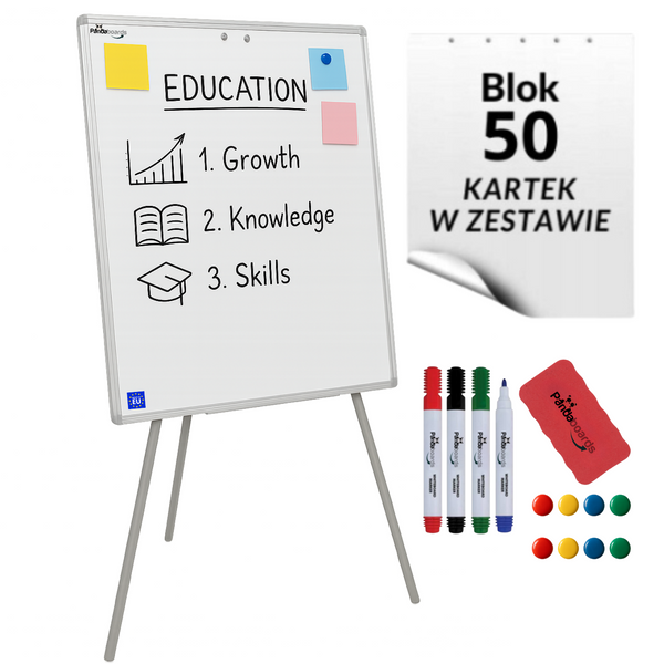 Flipchart Magnetyczny Suchościeralny Na Trójnogu FT1 Basic + Akcesoria