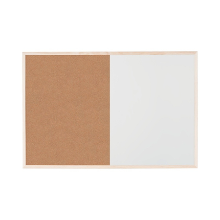 Tablica BI-OFFICE Combo, suchoś. -korkowa, 60x45cm, rama drewniana