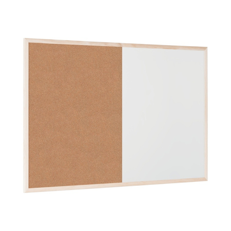 Tablica BI-OFFICE Combo, suchoś. -korkowa, 60x45cm, rama drewniana