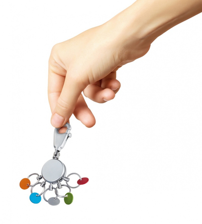 Brelok TROIKA Patent Colour, z karabińczykiem, na 5 kluczy, kolorowe znaczniki, matowy