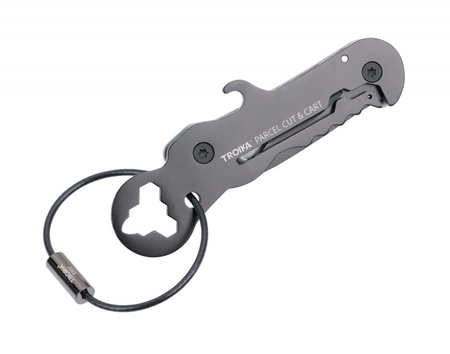 Brelok TROIKA Parcel Cut & Cart, 9 funkcji, czarno‑tytanowy
