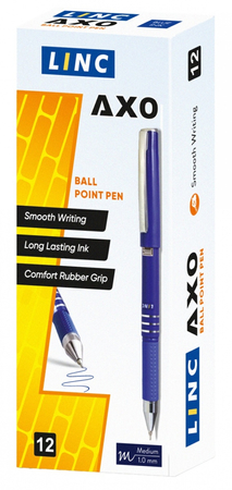 Długopis LINC Axo, śr. kulki 0,7mm, gr. linii 0,3mm, biała obudowa, niebieski