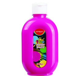 Farba plakatowa KEYROAD, fluorescencyjna, 300ml, butelka, neonowa różowa
