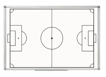 Tablica Taktyczna PandaBoards such-mag biała, boisko do piłki nożnej, rama aluminiowa, 90x60 cm