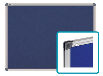 Tablica Tekstylna Filcowa 90x60 cm w Ramie Aluminiowej WA2 - Niebieska