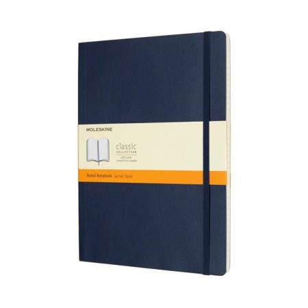 Notes MOLESKINE XL (19x25cm) w linie, miękka oprawa, sapphire blue, 192 strony, niebieski